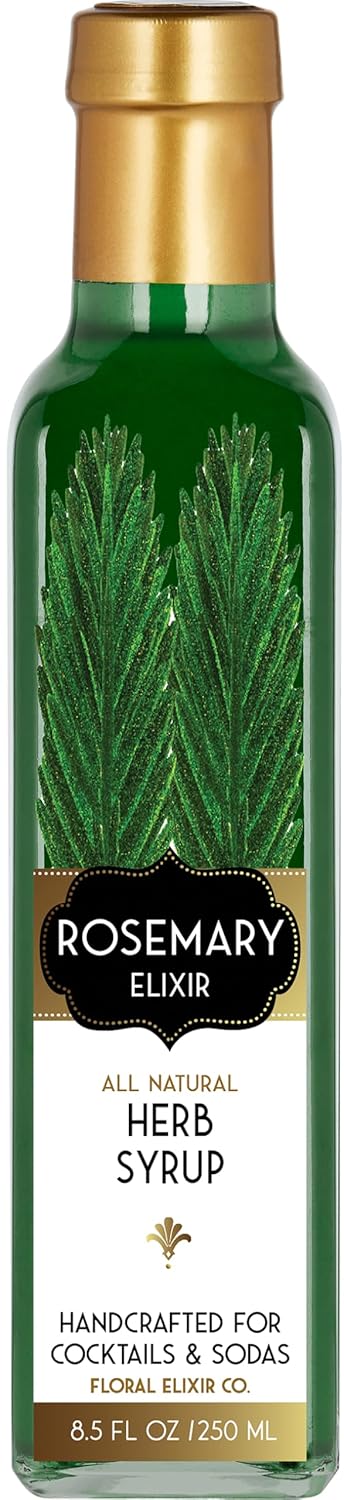 Floral Elixir Co. - All Natural HERB Syrup for Cocktails & Sodas, 8.5 oz (Rosemary)