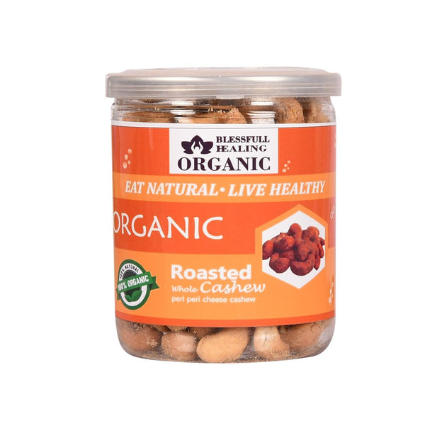 Blessfull Healing Organic Natural, Vegan Peri Peri Cheese Roasted Whole Cashew Nuts Crunchy Kaju