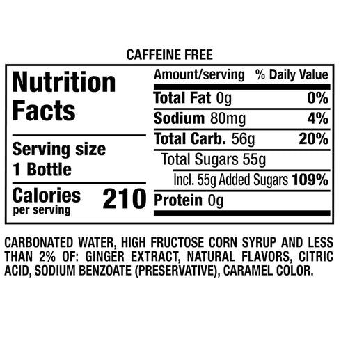 20.0 Oz. (24 Count) Canada Dry, Ginger Ale Bottle