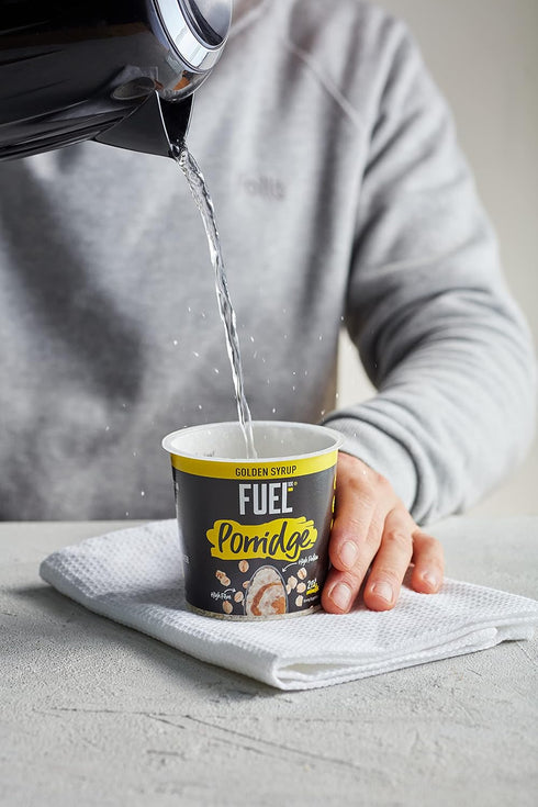 Fuel 10k FUEL10K 8 70g, 560g Breakfast Cereal Porridge Pots, Golden Syrup, x Total Weight, High Fiber, High Protein