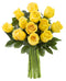 KaBloom - 12 Yellow Roses without vase - Fresh Flowers for Birthday,
