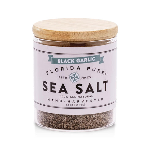 80+ (2.3 oz FLORIDA PURE Black Garlic Sea Salt - Mineral Sea Salt, Natural, Unrefined, Non Iodized - for Baking