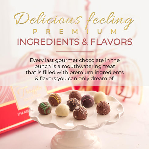 16 Count CRAVINGS BY ZOE Chocolate Truffles Birthday Gift Box | | Chocolate Candy Gifts | Gourmet Assorted Chocolate