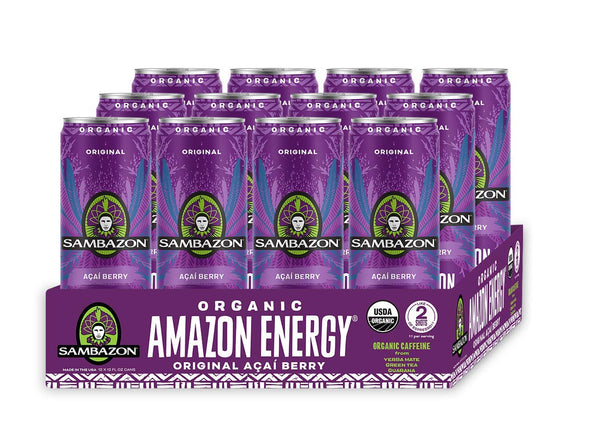 Sambazon Organic Amazon Energy Drink, Original Acai Berry, 12 Ounce (Pack of