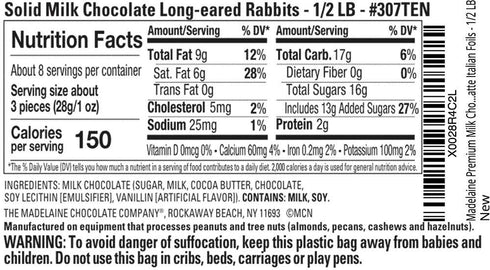 26 6 8 oz Madelaine Easter Candy Premium Milk Chocolate Bunny Wrapped In Different Color Foils - Chocolate Candy Easter