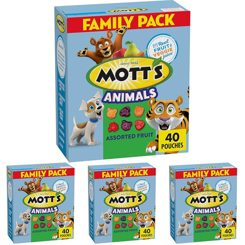 Mott's Animals Assorted Fruit Flavored Snacks, Valentine's Day, Gluten Free, Family Pack,