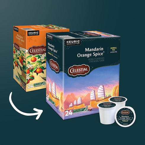 Celestial Seasonings 24/Box (14735) Mandarin Orange Spice Herbal Tea, Keurig K-Cup Pods
