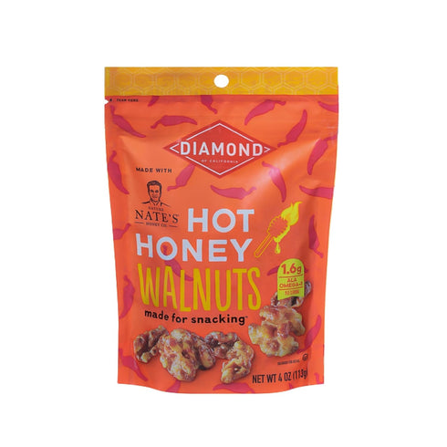 Diamond of California Hot Honey Walnut Snack Nuts, 4 oz. (4 Pack)