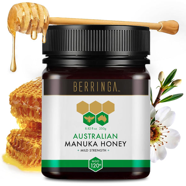 Berringa Manuka Honey Organic MGO 120+ Mild Strength, Supports General Wellbeing & Digestive
