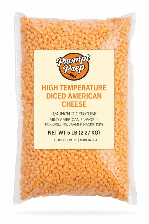 Prompt Prep High Temperature Diced American Cheese, 5 lb Bulk Bag |