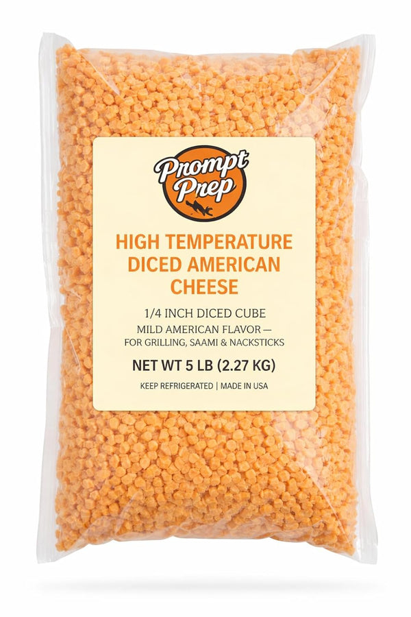 Prompt Prep High Temperature Diced American Cheese, 5 lb Bulk Bag |
