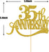 Gold Glitter 35th Anniversary Cake Topper for Happy 35th Wedding Anniversary / Birthday Party Decorations