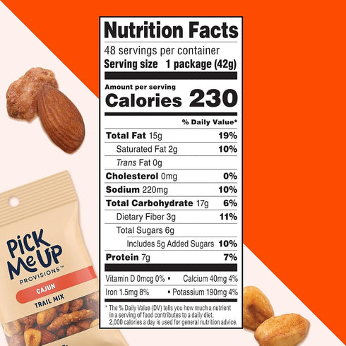Pick Me Up Provisions 48 (PM63389) Pick Me Up Cajun Trail Mix, Bags/Box