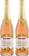 kedem Sparkling Peach Flavored Grape Juice (2 Pack) No Sugar Added, Non Alcoholic,