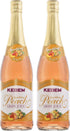 kedem Sparkling Peach Flavored Grape Juice (2 Pack) No Sugar Added, Non Alcoholic,