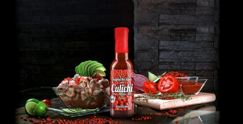 (3 Salsa Culichi (TM) Official Seafood Hot Sauce, Made With The Famously Known "Red Gold" Chiltepin Chili (Authentic