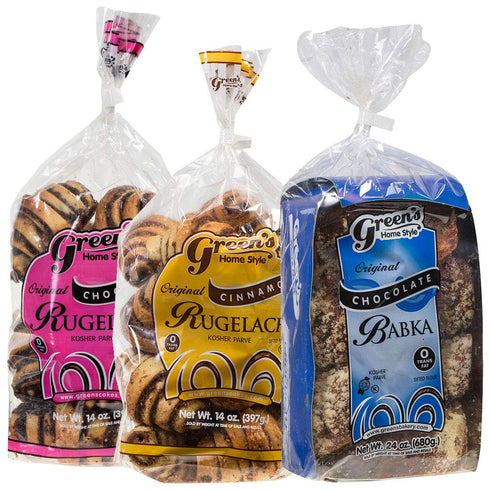 Green's Bakery Babka & Rugelach Value Pack, 3 Pack (1) 24oz Chocolate