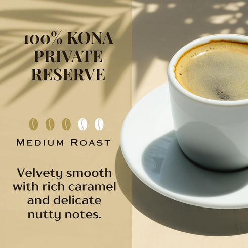 100% 7 oz ROYAL KONA COFFEE Whole Bean - Hawaiian Kona Whole Bean Coffee Medium Roast