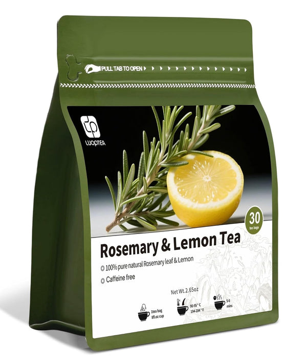luoptea Rosemary &lemon Tea Bags| 100% Natural,Caffeine-Freewith Sun-Dried Lemon Peel &RosemaryLeaves,No-GMO,For Relaxing