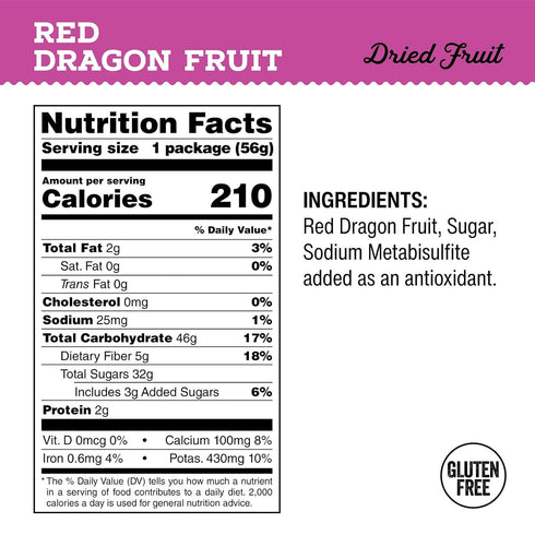 Packs 2 oz Pack 5 IChoose Dried Red Dragon Fruit Snack | Chewy Dried Pitaya Slices | of | Exotic Superfruit Snack |