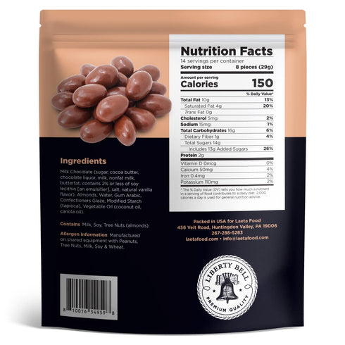15 Oz Milk Chocolate Covered Almonds | Bag | Roasted Chocolate Covered Nuts | Creamy & Crunchy Snack Nuts | Office