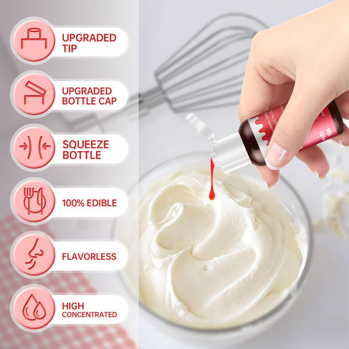 Set 8 5.41 fl.oz (20ml/Bottle) Gel Food Coloring - Colors Concentrated Vibrant Edible Food Grade Dye for Baking, Cake