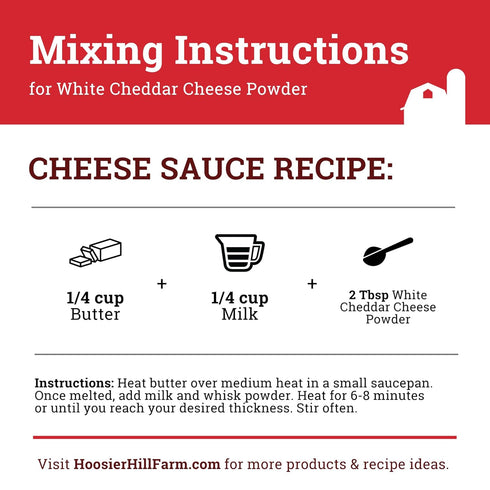 1LB (Pack 1) Hoosier Hill Farm White Cheddar Cheese Powder