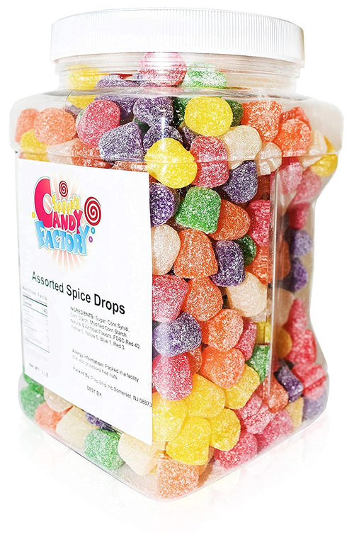 3 Lbs Sarahs Candy Factory Assorted Spice Drops in Jar