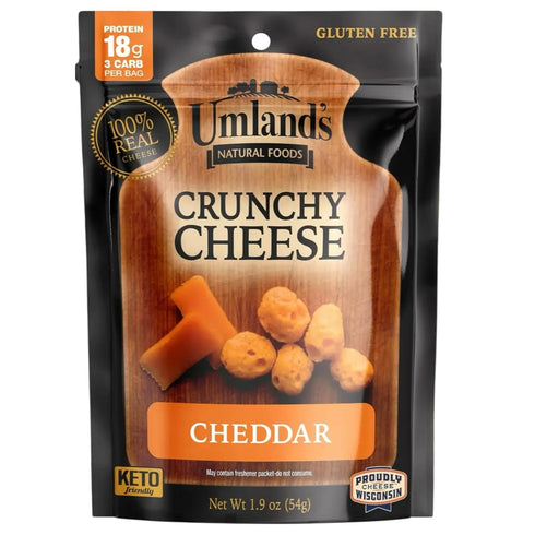 Umland's Umlands Crunchy Cheese Cheddar (1.9 oz Bag) | 100% Real Wisconsin Cheese,