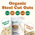 1.5 100% Food to Live Organic Steel Cut Oats, Pounds Whole Grain Irish Oats, Non-GMO Cereal, Non-Irradiated, Vegan