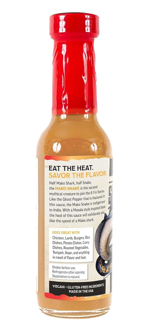 Generic The Spicy Shark Mako Snake Hot Sauce - Featured on The Hot Ones - Made with Ghost pepper and Carolina Reaper