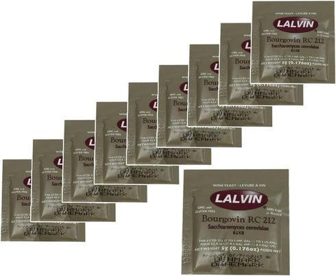 Lalvin 10x RC 212 Yeast Red Wine 5g Homebrew Wine Making 4.5L-23L Pinot
