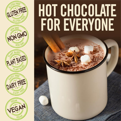 (56 oz) 14 oz, Pack 4 Castle Kitchen Pumpkin Spice Dark Hot Chocolate Mix Dairy-Free, Vegan, Plant Based, Gluten-Free