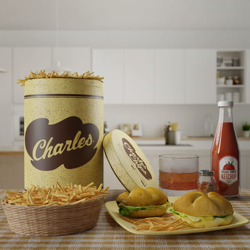 10oz 1942 Charles Chips Potato Sticks Tin Crispy Shoestring Potato Sticks in Iconic Recyclable Steel Tin | Gluten Free