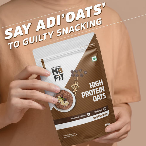 Generic 400 22 High Protein Oats, gm, Dark Chocolate | g Protein, Rolled Oats, Breakfast Cereals for Weight Management