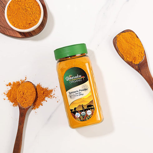 Dwaraka Organic Turmeric Powder, 7oz, Healthy, Non-GMO, All Natural