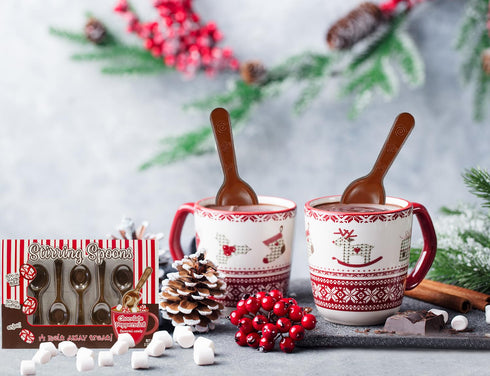 3 Oz (5 (8-Pack) Fruidles Chocolate Peppermint Flavored Stirring Spoons, Candy Hot Stirring Edible Spoons, Gourmet Milk