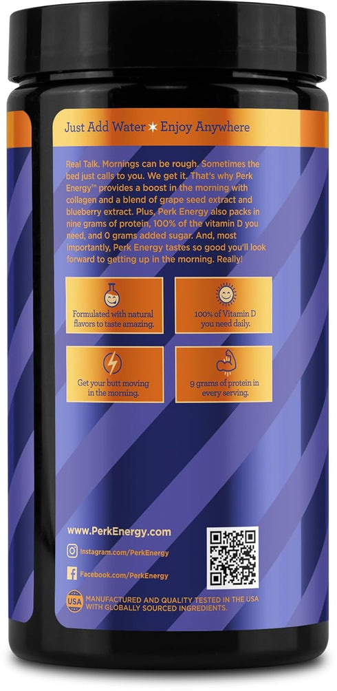 20 100mg Perk Energy Drink Mix (Chocolate Orange) Servings - Caffeinated Healthy Coffee Alternative with Protein