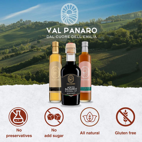 VAL PANARO 500 ml Organic Apple White Balsamic Vinegar Authentic Italian, Glass Bottle, Sweet & Fresh Condiment