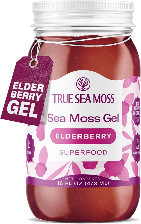 TrueSeaMoss Sea Moss Gel Made in USA Wildcrafted Seamoss, Fruits & Jarred