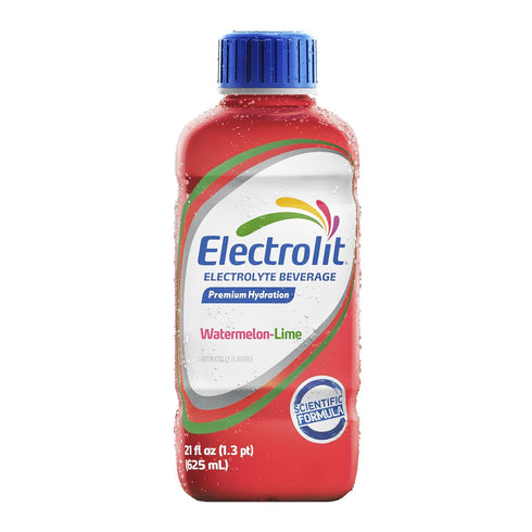 21 Oz (Pack 12) Electrolit, Electrolyte Beverage, Watermelon-Lime, Fl bottle