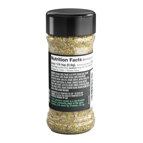 Frontier Salt Free Organic Seasoning, Lemon Pepper, 2.5 Oz