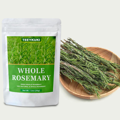 TEEYKUKI 1.24oz(35.0g), 10~15 Natural Dried Whole Rosemary Sprigs, Sprigs, Premium Grade Dried Rosemary Sprigs