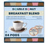 Double Donut Breakfast Blend Fresh Medium Roast Coffee, Single Serve Pods for Keurig K Cup Brewer, 24 Capsules