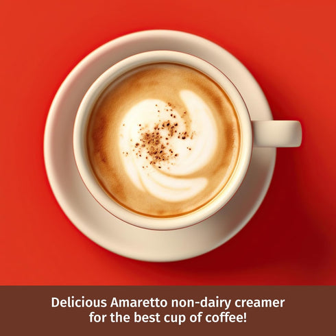 1 (Pack 4), Amaretto Creamer Non-Dairy Coffee Creamer, Pound of Rich and Creamy Flavor