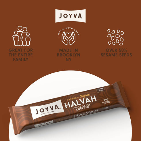 3.5oz Pack 20 Joyva Halvah Chocolate Covered, of | A Delicious Sesame Treat | Dairy Free, Gluten-Free & Kosher Parve |
