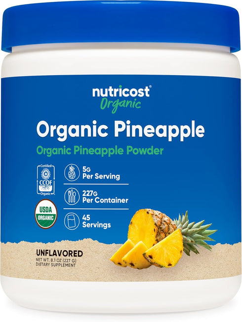 Nutricost Organic Pineapple Powder (8 OZ) - USDA Certified Organic, Gluten Free Pineapple Juice Powder