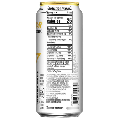 16 (8 Rockstar Sugar Free Energy Drink, Ounce Cans)