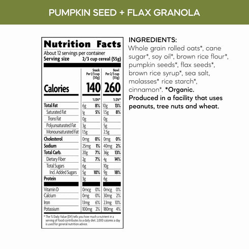 24.7 oz (Pack 6), Nature's Path Organic Pumpkin Seed + Flax Granola, of Non-GMO