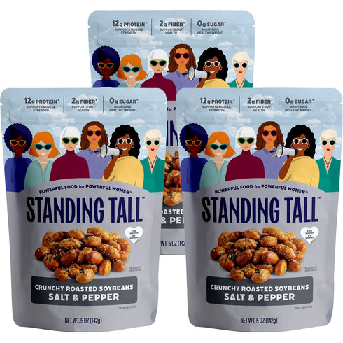 Standing Tall Roasted Soybean Salt & Pepper 12g protein, 2g fiber, 0g